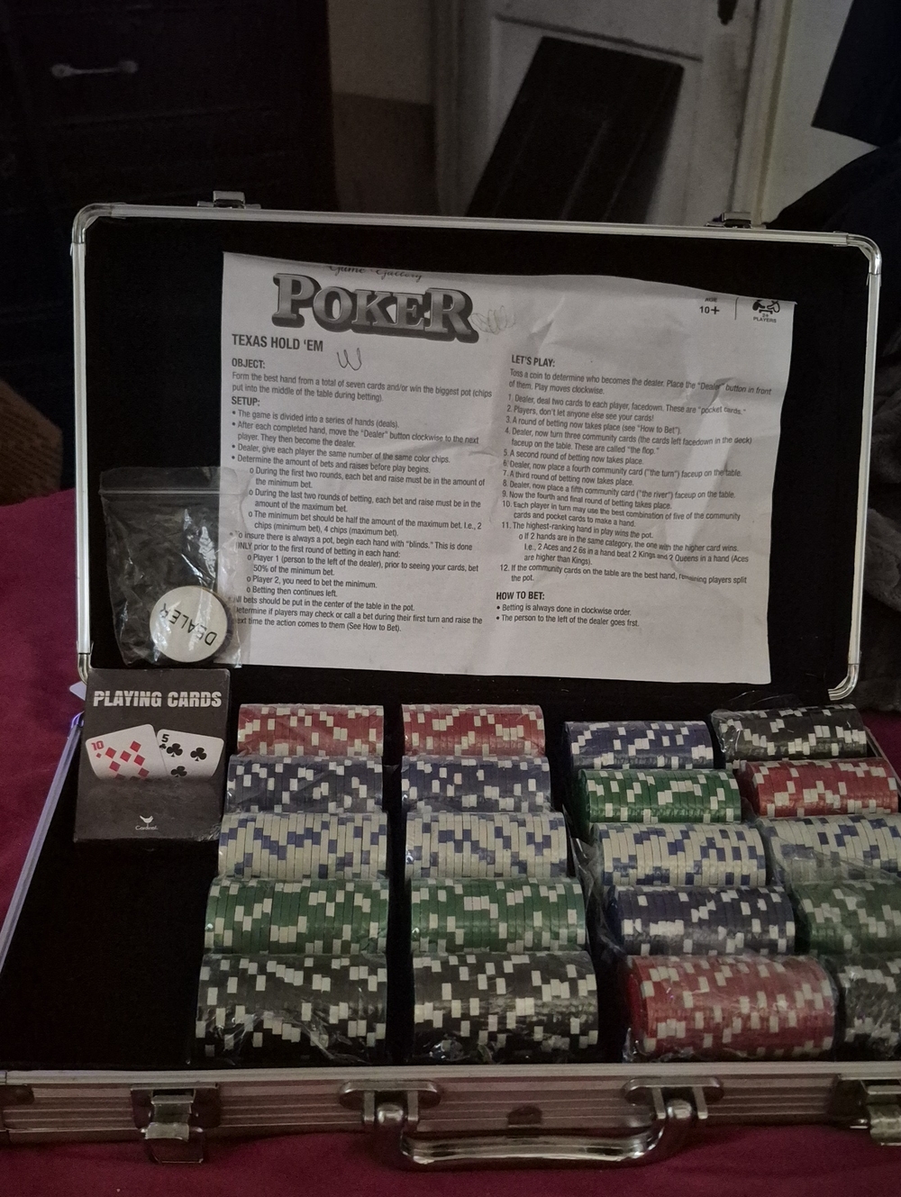 Poker Chip Set with Case - Black, Red, Blue, Green